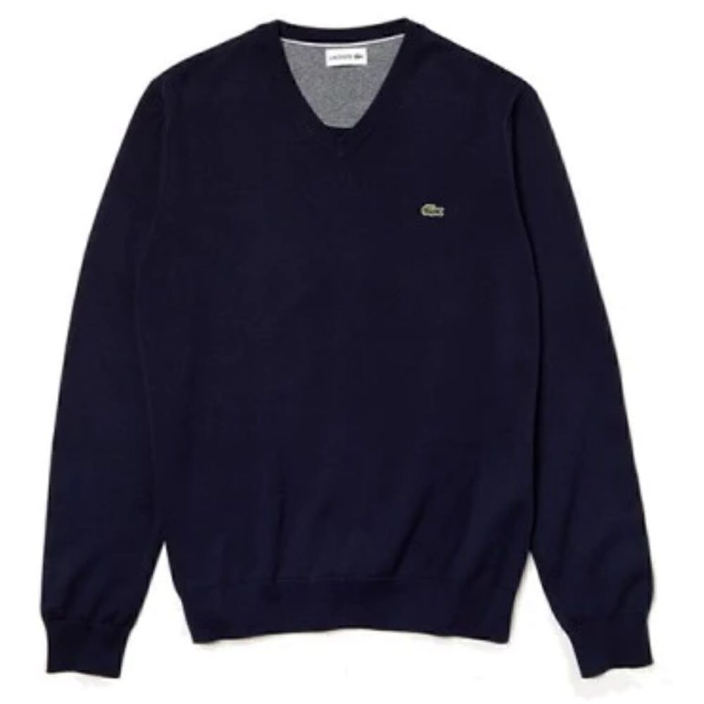 Lacoste Men Half Moon V Neck Sweater |AH4087| Navy size XlL